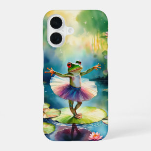 Coque iPhone 16 Une ballerine grenouille dansant sur une feuille d