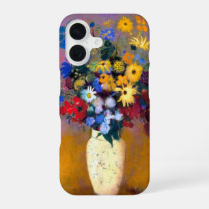 Coque iPhone 16 Vase blanc avec fleurs Odilon Redon