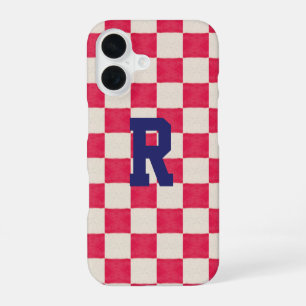 Coque iPhone 16 Vérifications rouges et blanches