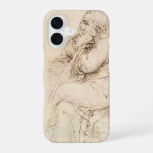 Coque iPhone 16 Vieil Homme et Esquisse d'eau de Léonard de Vinci