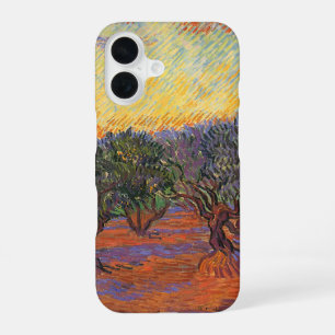Coque iPhone 16 Vincent van Gogh - Oliveraie, ciel orange