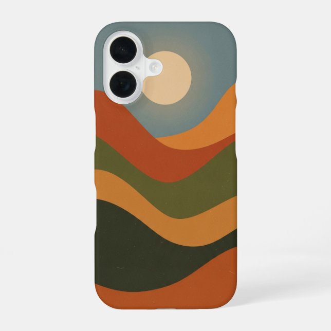 Coque iPhone 16 Vintage Abstract Landscape (Verso)