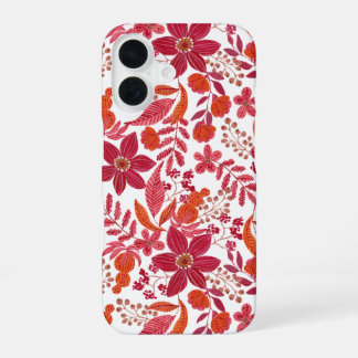 Coque iPhone 16 Vintage Bourgogne Floral Slim Fit Phone cases