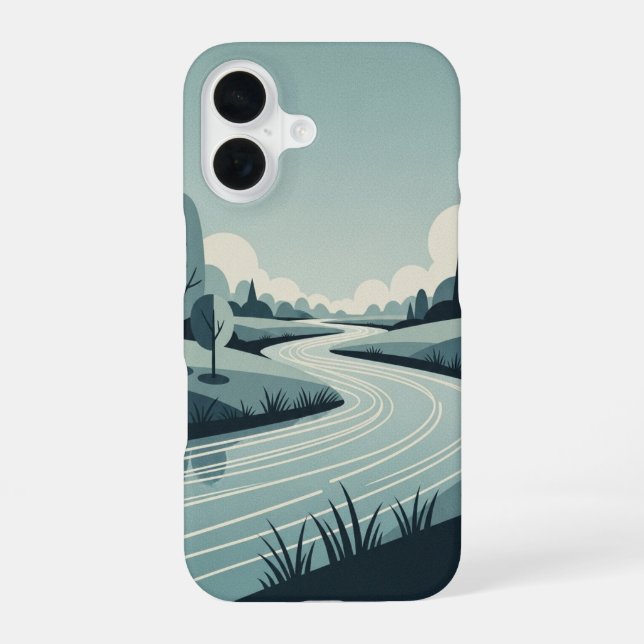 Coque iPhone 16 Vintage Gently Flowing River (Verso)