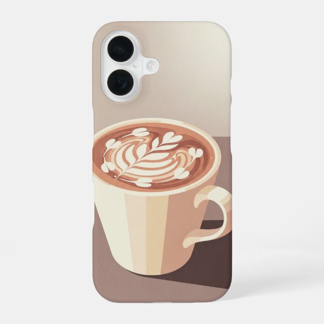 Coque iPhone 16 Vintage Latte Art (Verso)