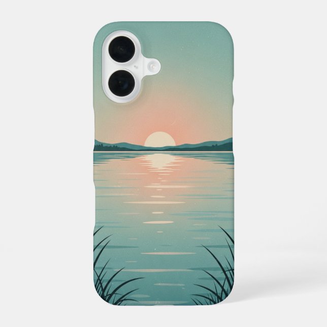 Coque iPhone 16 Vintage Pastel Lake (Verso)
