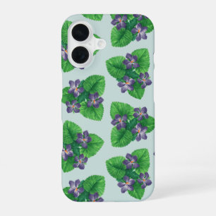 Coque iPhone 16 Violettes en verre de mer bleu