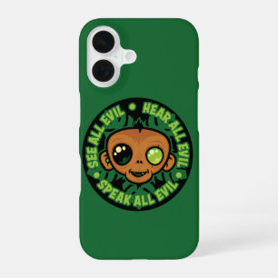 Coque iPhone 16 Voir, Entendre et Dire tout Mal Singe