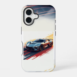 Coque iPhone 16 Voiture de sport futuriste - Design élégant généré