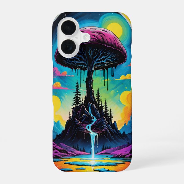 Coque iPhone 16 Voyage en champignon (Verso)