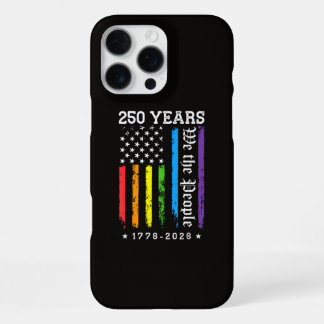 Coque iPhone 16 Pro Max 250 ans de drapeau de fierté LGBT américain 250e a