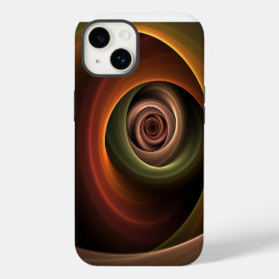 Coque Pour iPhone 14 3D Spirale Abstraite couleurs chaudes Art fractal