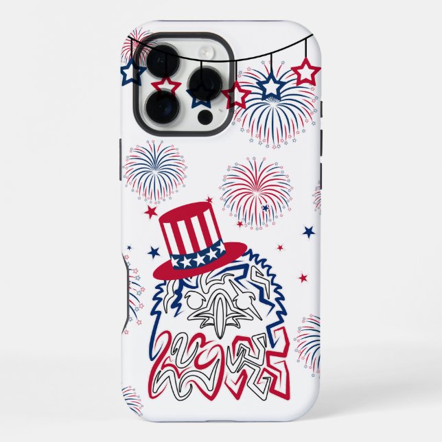 Coque iPhone 4 juillet Fête de l'Indépendance Aigle américain (Verso)