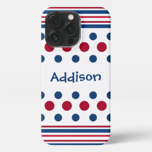 Etui iPhone 13 Pro 4 juillet rouge blanc et bleu patriotique