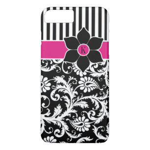 Coque iPhone 7 Damas Tracées Fuchsia
