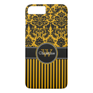 Coque iPhone 7   Damas   Tracées   Mustard