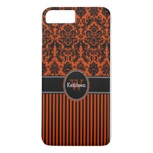 Coque iPhone 7 Damas Tracées Orange