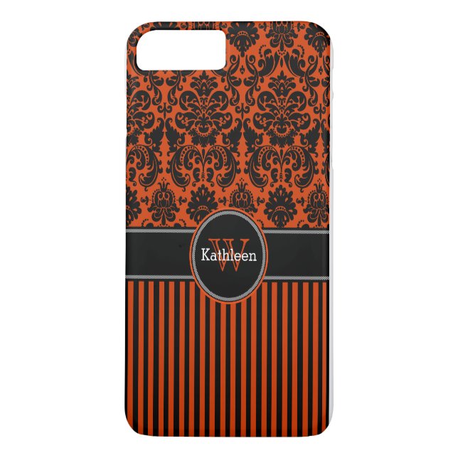Coque iPhone 7 | Damas | Tracées | Orange (Dos)