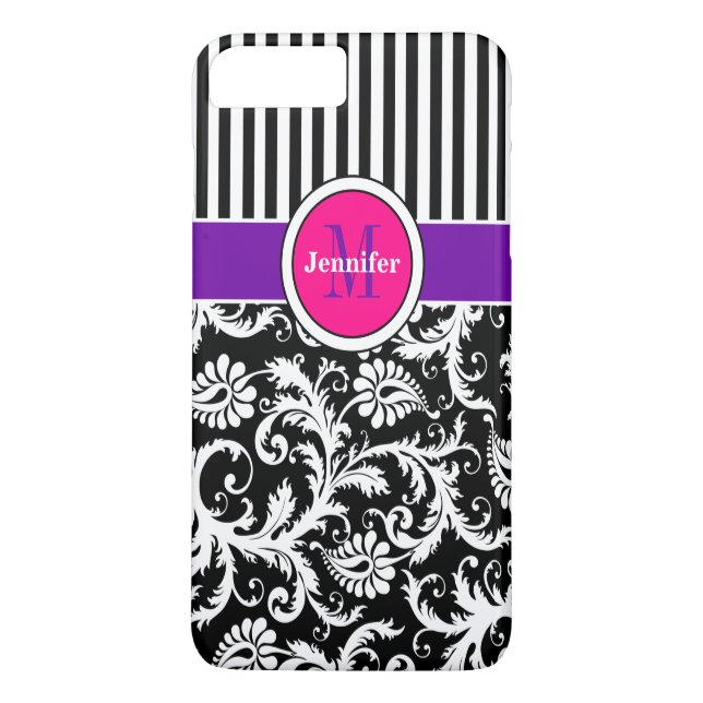 Coque iPhone 7 | Damas | Tracées | Rose 3 (Dos)