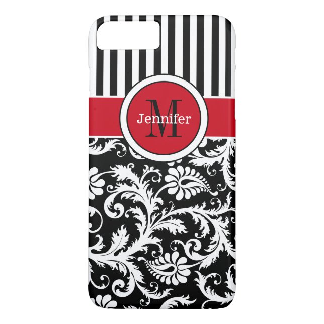Coque iPhone 7 | Damas | Tracées | Rouge (Dos)