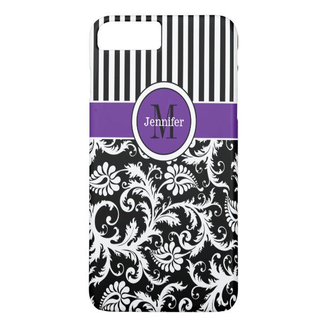 Coque iPhone 7 | Damas | Tracées | Violet (Dos)