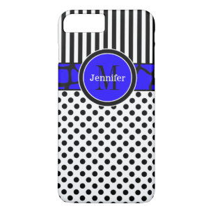 Coque iPhone 7 Rayures, points Bleu