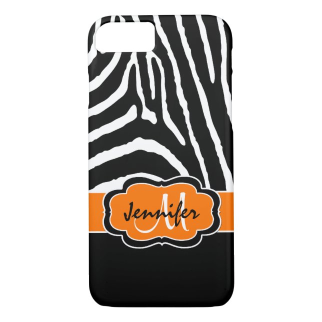 Coque iPhone 7 | Zebra Stripes | Orange (Dos)