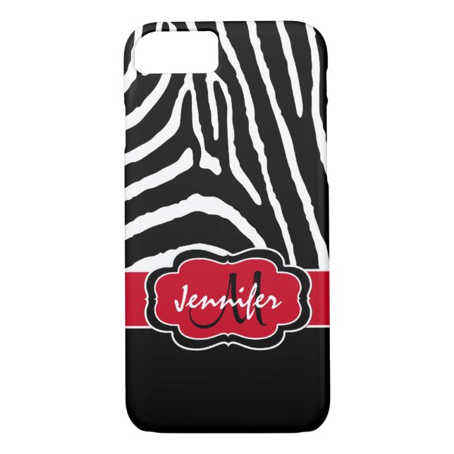 Coque iPhone 7 | Zebra Stripes | Rouge (Dos)