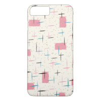 Retro Atomic Pink Motif iPhone 7 Plus Coque
