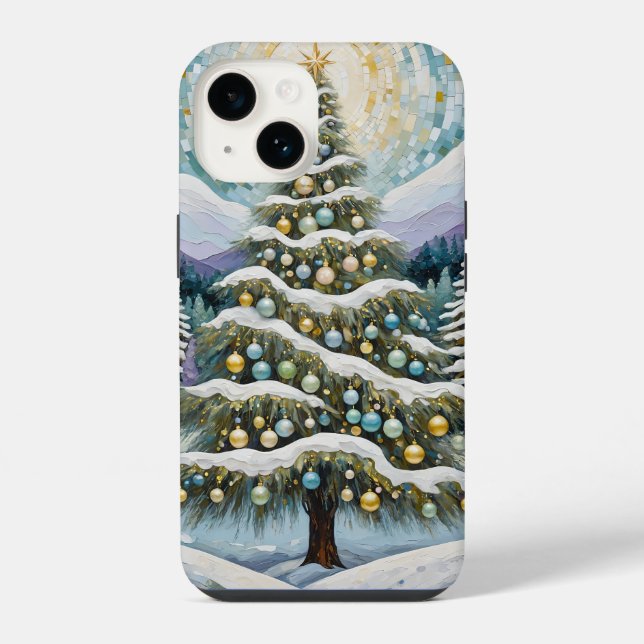 Coque iPhone À feuillage persistant doré (Verso)