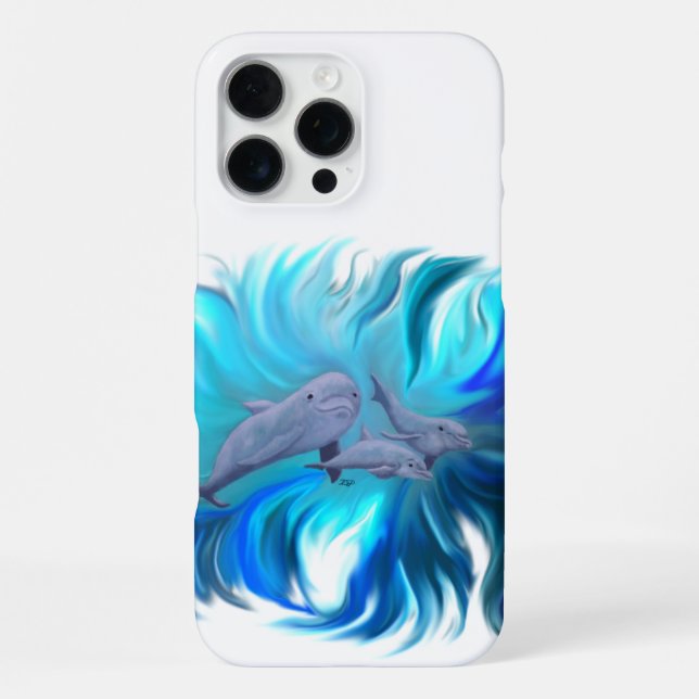 Coque iPhone À l'école Dolphin (Verso)