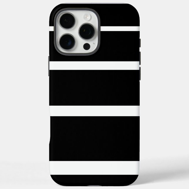 Coque iphone à rayures noir et blanc (Verso)