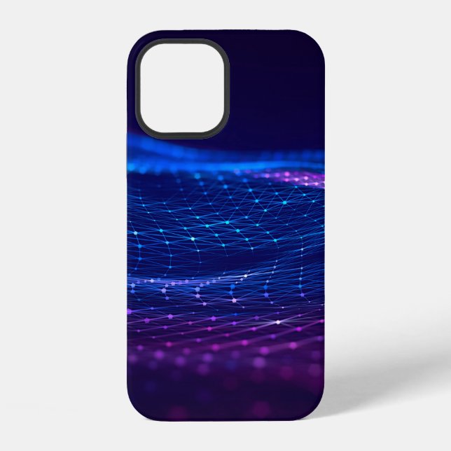 Coque iPhone Abstract polygonal space low poly dark background  (Verso)
