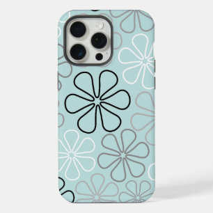 Abstrait Big Flower Outlines BWG+Duck Egg Blue