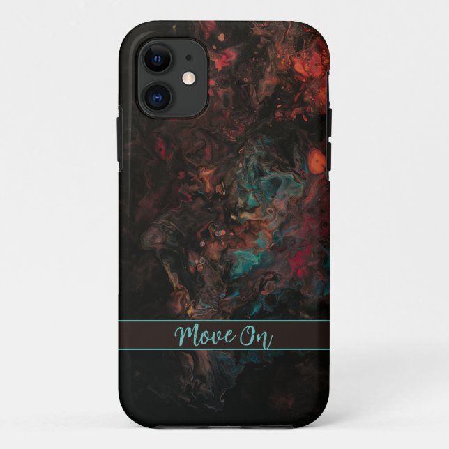 Coque iphone abstrait brun-rouge (Dos)