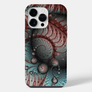 Coque Pour Pour iPhone 14 Pro Max Abstrait Fantastique Vivant Art Fractal Brun Bleu