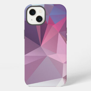 Etui iPhone 13 Abstrait motif pyramidal rose et bleu Art