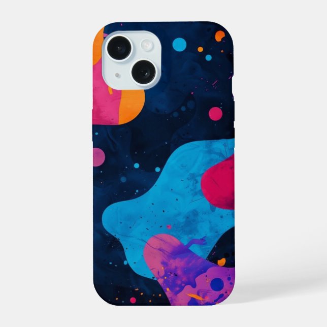 coque iphone _ Abstrait Neon Splatter (Verso)
