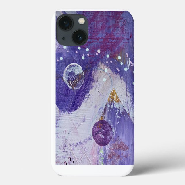 Coque iphone Abstrait pourpre à Moon Mountain (Verso)