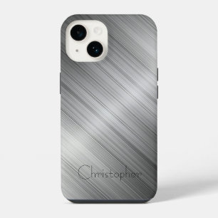 Coque Pour iPhone 14 Acier inoxydable en titane et noir Imprimer 15