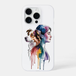Coque iPhone 16 Pro Acuarela Canina Border Collie - Femenina