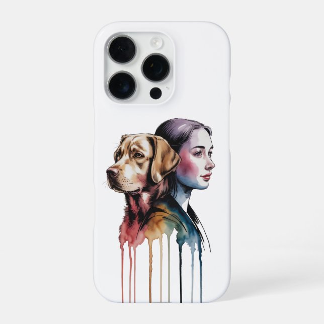 Coque iPhone Acuarela Canina Labrador Retriever - Femenina (Verso)