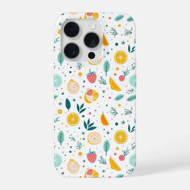 Coque iPhone Aesthetic Summer Lemon Pattern iPhone Case (Verso)
