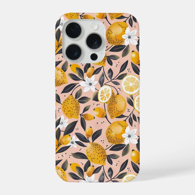 Coque iPhone Aesthetic Summer Lemon Pattern iPhone Case (Verso)