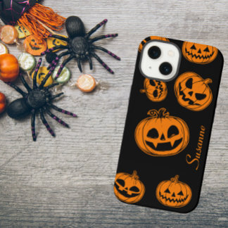 Etui iPhone 13 Affaire téléphonique du Motif Citrouille Halloween