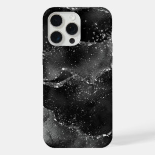 Agate Lunatique Argent Noir de l'Onyx Paillettes