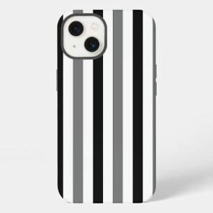 Etui iPhone 13 Ahs motif rayures noires et blanches