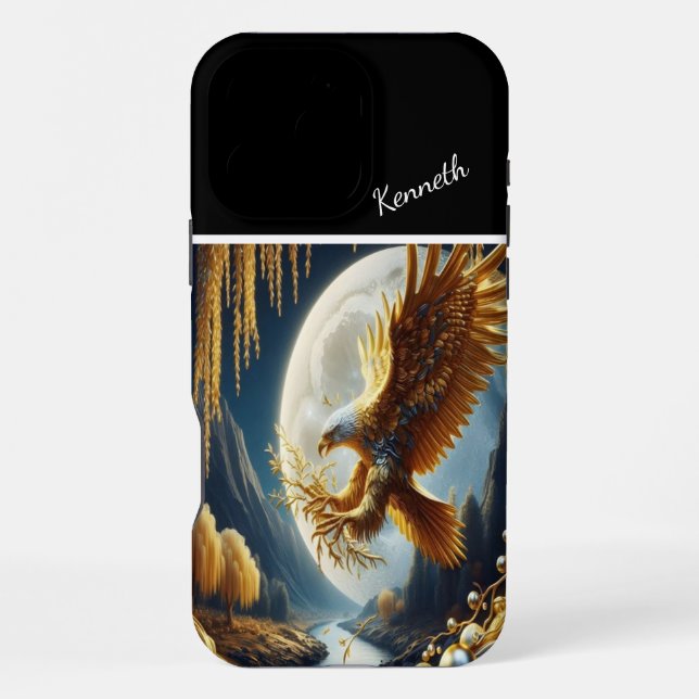 Coque iPhone Ailes d'aigle déployées, (Verso)