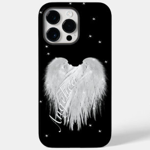 Coque Pour Pour iPhone 14 Pro Max AILES D'ANGE Cœur Nuit étoilée noire