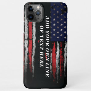 Coque iPhone 11Pro Max Ajouter votre propre texte sur grunge American fla